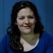 Smiling woman with long brown hair